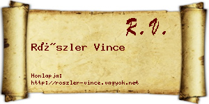 Röszler Vince névjegykártya